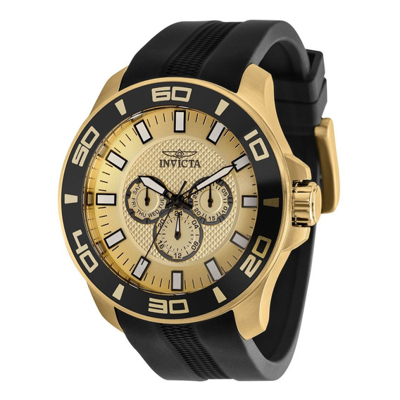 Reloj Invicta 35742 Negro Hombres Color de la correa Oro