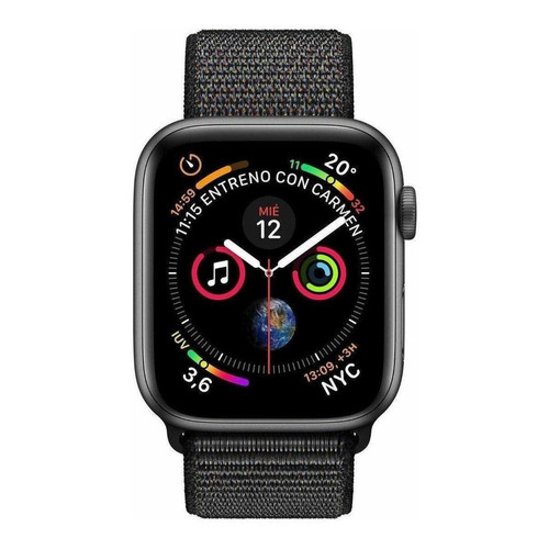 Apple Watch (GPS) Series 4 44mm caja 44mm de  aluminio space gray correa  black A1978