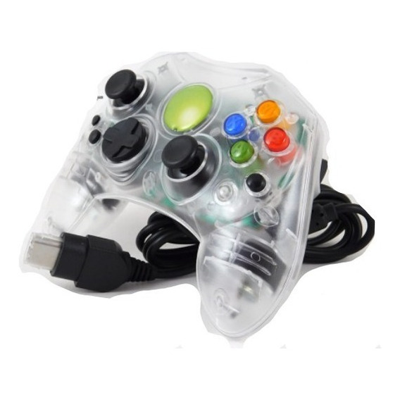 Control Para Xbox Clásico Alámbrico Genérico Cristal Transp.