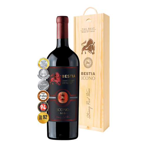 Vino Bestia Icono 666 Strong Red Wine Estuche Madera 750cc