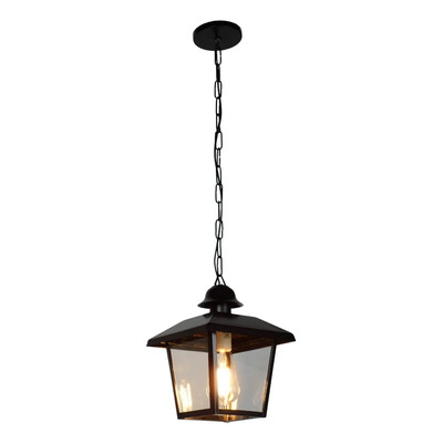 Farol Colgante Techo Cuadrado E27 Colonial Negro Apto Led Negro