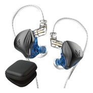 Kz Zex Audifonos Con Micro + Estuche In Ear Azul Grafito