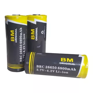 Kit 2 Baterias Li-ion B-max Original 3.7v 26650 6800mah