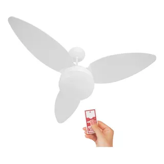 Ventilador De Teto Ponente Zonda Controle Branco Com 3 Pás 220 v