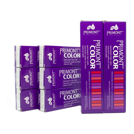 Primont Color Kit X8 Tinturas Coloración Cabello 60gr 6c