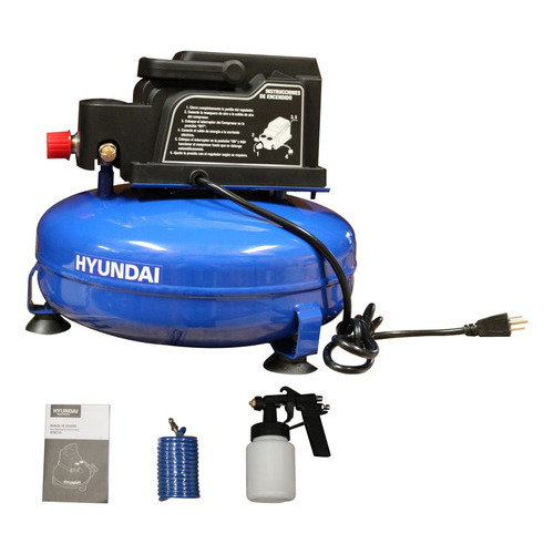 Mini Compresor De Aire Eléctrico Hyundai 100psi/7bar -hyac15 Color Azul