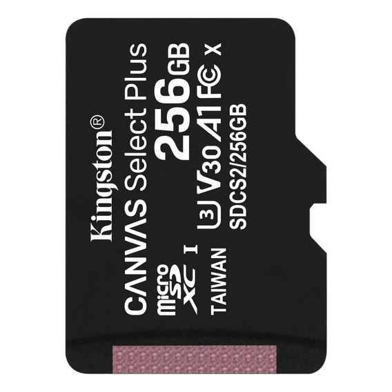 Memoria Microsd Kingston Canvas Select Plus 256 Gb 100mb/s