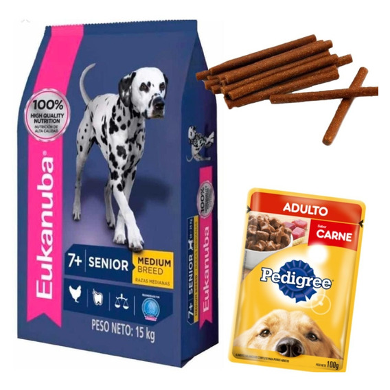 Eukanuba Senior Razas Medias 15 Kg Con Regalo