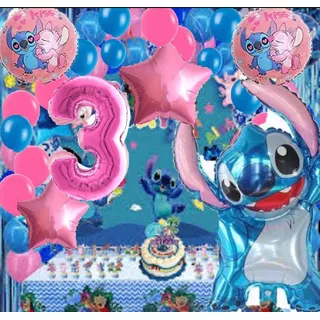 Set De Globos Stitch Decoración Cumpleaños