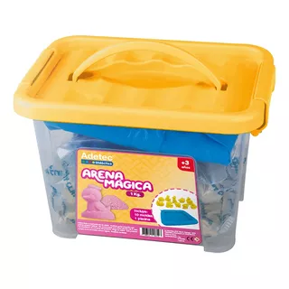 Arena Mágica 1kg Con 10 Moldes Y Bandeja Adetec - Ofieduc Color Rosado