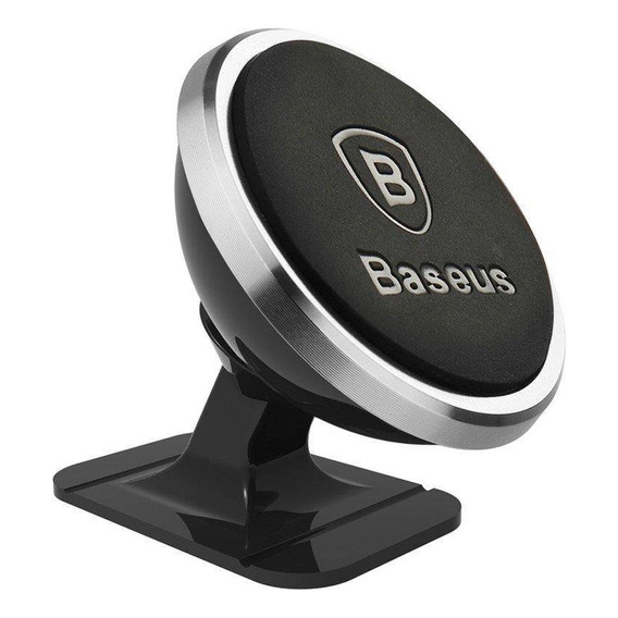 Soporte Baseus Magnético Adhesivo 360º P/automóvil Silver Color Negro/Gris