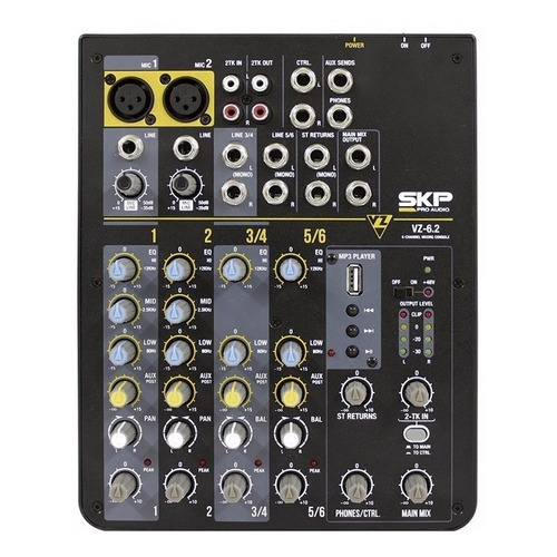 Mesa de sonido USB profesional Skp Vz 6.2 Mixer, 220 V, 6 canales