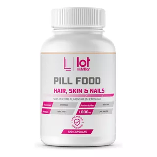 Pill Food Turbinado Vitaminas P/ Pele Cabelos Unhas 360cáps