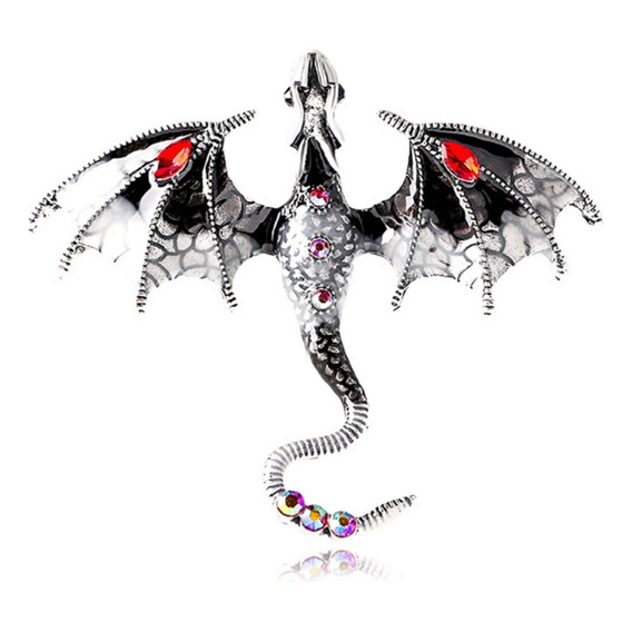 Broche Con Forma De Dragón Volador Esmaltado Para Mujer Y Ho