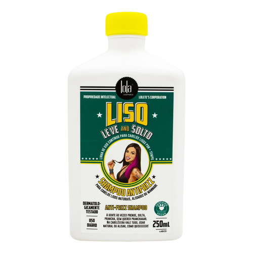 Lola Liso Leve E Solto Shampoo Antifrizz Pelo Alisado 250ml