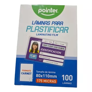 Lamina De Plastificado Carnet 80x110mm 175 Micras Pointer