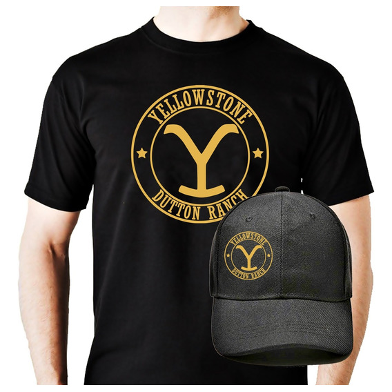 Playera Y Gorra Black Unisex Yellowstone 100% Algodón