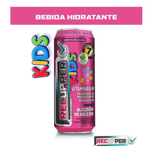 Bebida Hidratante Algodón De Azúcar 473ml Recupper Kids