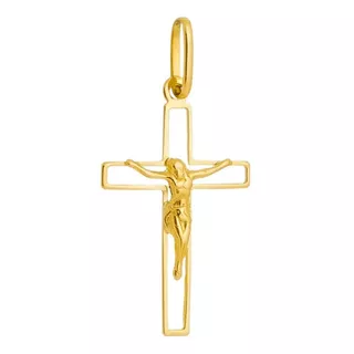 Pingente Crucifixo Cruz Em Ouro 18k 2.0 Cm X 1,5 Cm