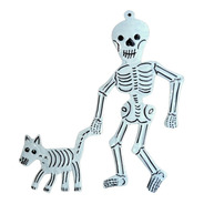 Figura De Hojalata, Esqueleto Con Mascota, Aripo