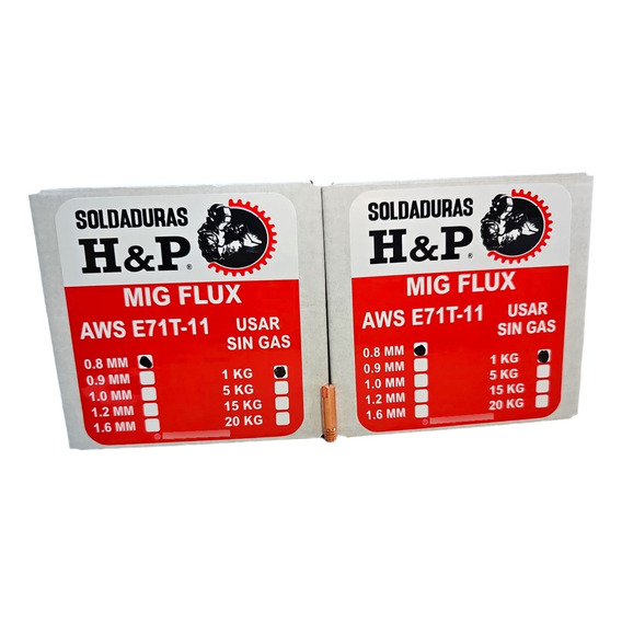 Alambre Mig Flux Core 0.8mm/pack 2 Und + Boquilla 0.8 Regalo