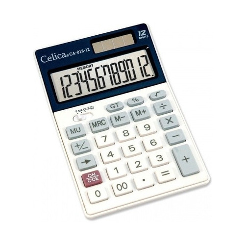 Calculadora Celica Semi Escritorio 12 Digitos Sol/bat Ca /vc Color Blanco