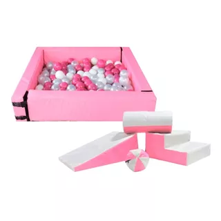 Alberca Cuadrada Perla-rosa +kit De Estimulacion Temprana