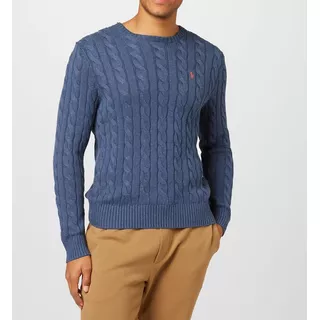 Sueter Polo Azul Sweater Algodón Cuello Base Importado Buzo