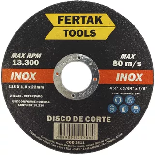 10x Disco De Corte P/ Inox 115 X 1,0 X 22mm