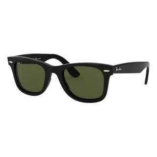 Arm. Solar Ray-ban Wayfarer 0rb4340 Protección Uv Color 601/58 Color De La Lente Verde Color De La Varilla Negro Color Del Armazón Negro Diseño Polarizado