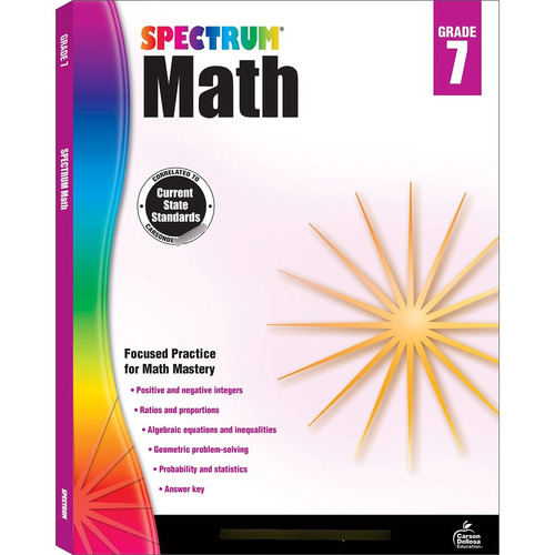 Spectrum Math Workbook, Grade 7, De No Aplica. Editorial Spectrum; Edición: Workbook 15 De Agosto De, Tapa Dura En Inglés
