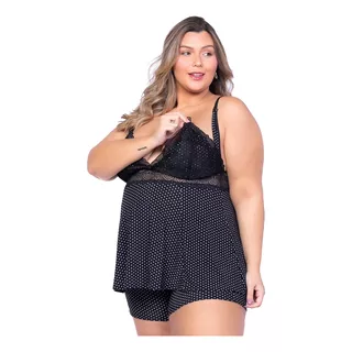 Pijama Amamentação Short Doll Estampado Plus Size