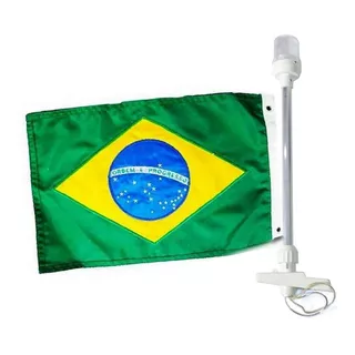 Luz Navegação Top Alcançado Ancoragem Led + Bandeira Do Brasil