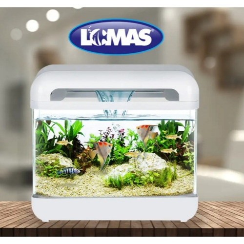 Nano Acuario Cascada 15 Litros Para Agua Dulce Color Blanco