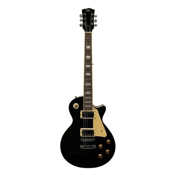 Guitarra eléctrica SX EF3 Series EF3 les paul de arce/caoba 2000 black brillante con diapasón de palo de rosa