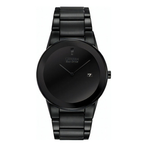 Reloj Citizen Hombre Eco Drive Minimalista Black Au106558e Color de la malla Negro Color del bisel Negro Color del fondo Negro