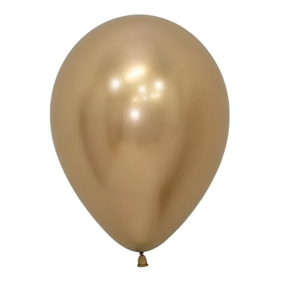 Globos Cromados Metalizados Dorado Oro P/ Fiestas Cumpleaños