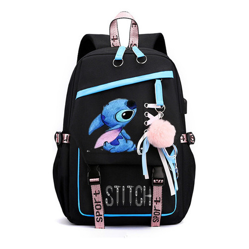 Mochila Casual De Tela Oxford Lilo And Stitch Del Mismo Esti Color A2