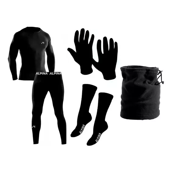 Conjunto Termico Alpina + Guantes + Cuello + Medias Pp