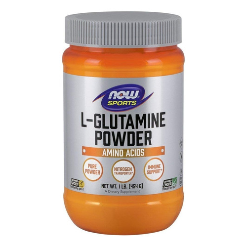 L Glutamine Powder Now Sports Pure Aminoacid Powder 454 g Sabor Sin sabor