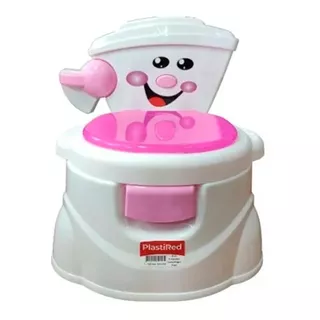 Vasenilla Tipo Baño Para Bebe Carita Magica Color Rosado