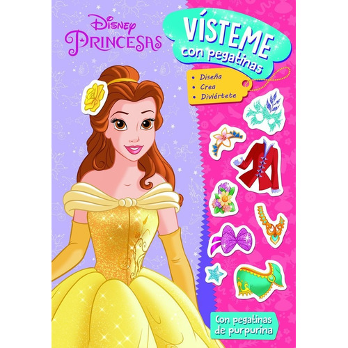 Princesas. Visteme Con Pegatinas, De Disney. Editorial Libros Disney, Tapa Blanda En Español