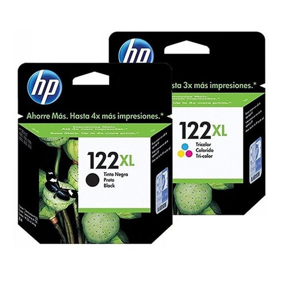 Combo Cartucho Hp122xl Negro + Color Original-1000/2000/2050