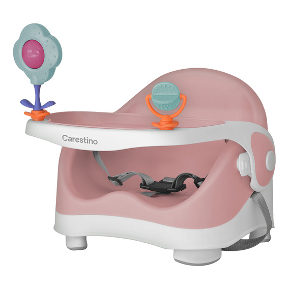 Silla De Comer Booster Carestino Rosa Altura Ajustable Con Bandeja Extraíble