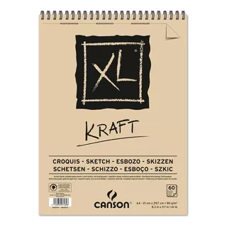 Bloco Papel Canson Xl Kraft 60fls A4 90g