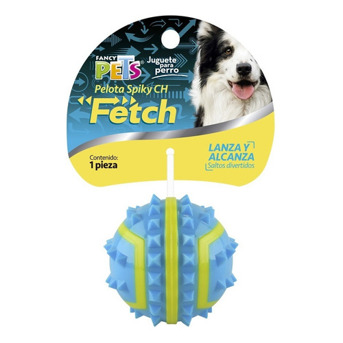 Fancy Pets Pelota Fetch Spiky Chica 100% Tpr Con Picos 6 Cms