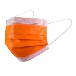 Mascarillas Desechables 3 Pliegues Naranja Caja X50unid