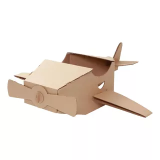 Avião Infantil Papelão Brinquedo Para Montar Brincar Colorir