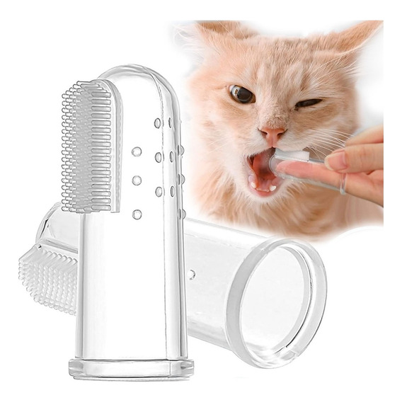 Setx2 Cepillo Dental Silicona Para Mascota Dedos !! Sabor Neutra