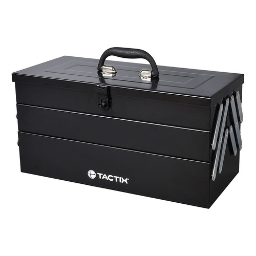 Tactix caja herramientas articulada negra 5 compartimentos 46 cm color negro